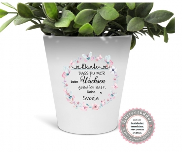 zauberhafter Blumentopf Danke dass du mir beim wachsen geholfen hast Schmetterlinge Kranz, Geschenk, Abschied, Mitbringsel....von Lüttentüddel®